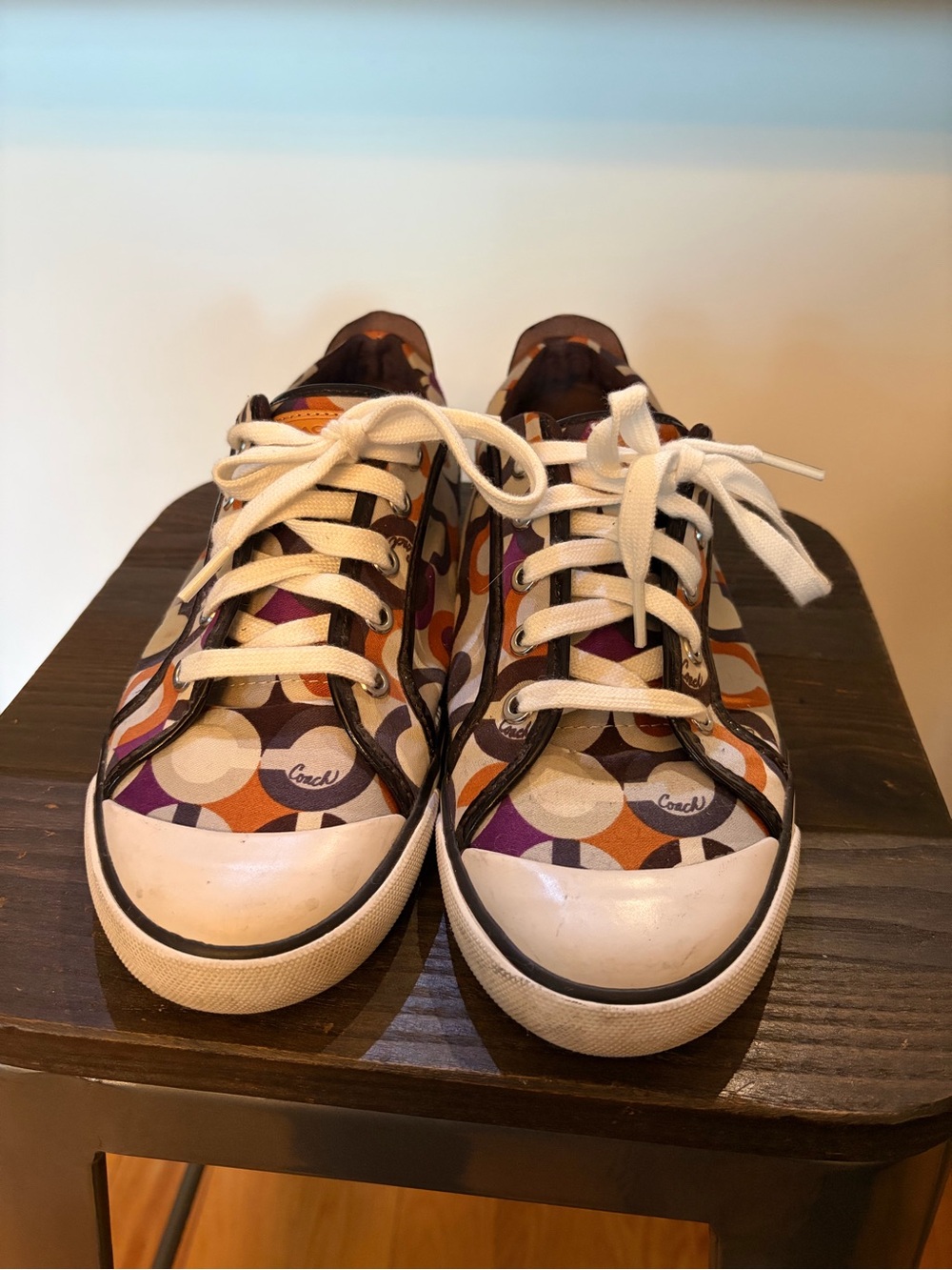 Coach Multicolor Barrett Circle-Print Low-Top Sneakers